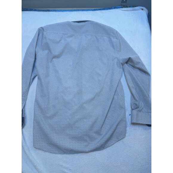 Tom Baine Performance Collection Shirt White Geometric 4 Way Stretch XL 17-17.5 - Picture 9 of 11